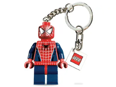 Spider-Man Key Chain with 2 x 2 Square Lego Logo Tile