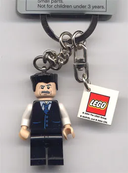 J. Jonah Jameson, Black Suit Torso Key Chain with 2 x 2 Square Lego Logo Tile