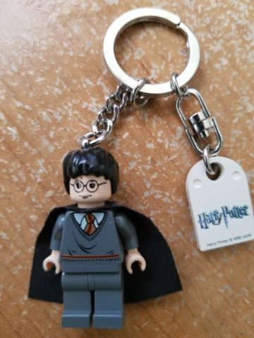 Harry Potter Gryffindor Stripe Key Chain with Tile, Modified 3 x 2 Curved with Hole