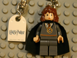 Hermione Key Chain with Tile, Modified, 3 x 2 Curved with Harry Potter Logo