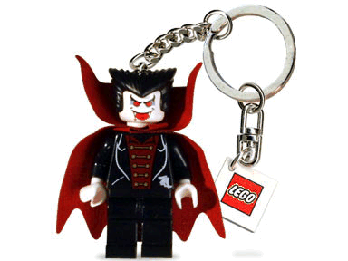 Vampire Key Chain with 2 x 2 Square Lego Logo Tile