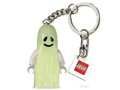 Minifigure Ghost Key Chain with 2 x 2 Square Lego Logo Tile