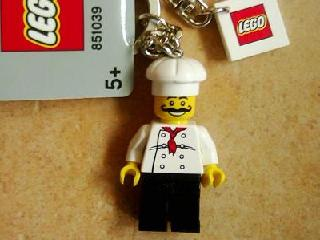 Chef Key Chain with 2 x 2 Square Lego Logo Tile