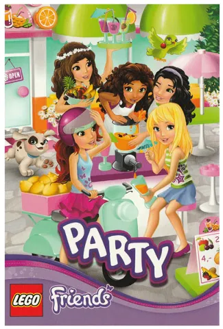 Postcard - Friends Party Set, Invitation with Friends Characters at Juice Bar with Scooter