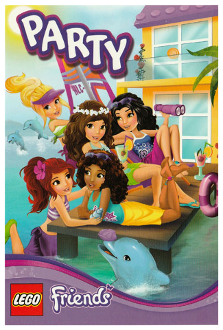 Postcard - Friends Party Set, Invitation with Friends Characters on Pier with Dolphin