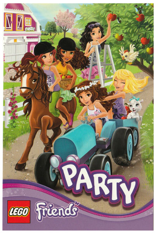 Postcard - Friends Party Set, Invitation with Friends Characters Riding Horse and Tractor