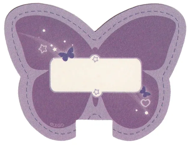 Party Name Card - Friends White Name Plate on Dark Purple Butterfly