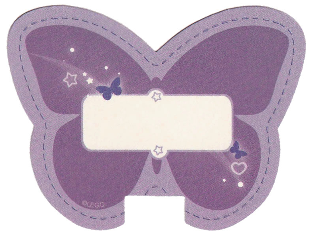 Party Name Card - Friends White Name Plate on Dark Purple Butterfly