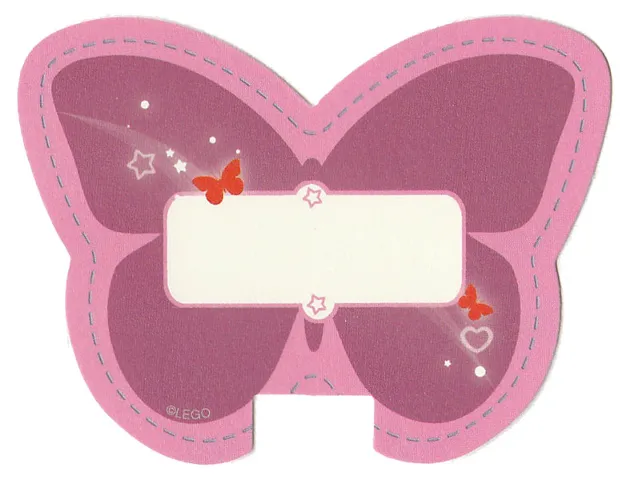 Party Name Card - Friends White Name Plate on Magenta Butterfly