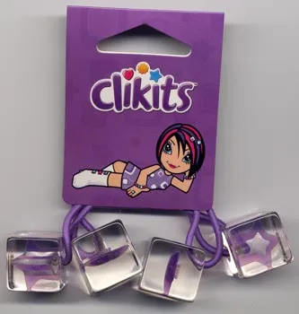 Hair Tie, Clikits - Purple with Star Icons