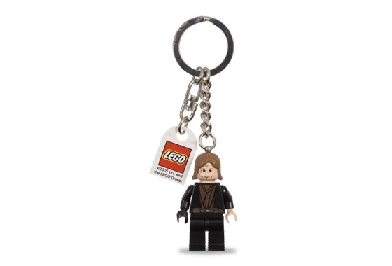 Anakin Skywalker with Black Right Hand Key Chain with Lego Logo Tile, Modified 3 x 2 Curved with Hole