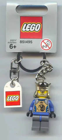 King Mathias Key Chain with Lego Logo Tile, Modified 3 x 2 Curved with Hole