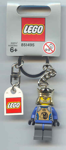King Mathias Key Chain with Lego Logo Tile, Modified 3 x 2 Curved with Hole