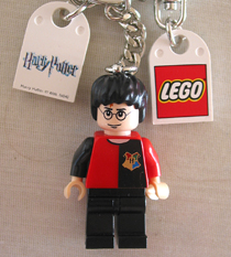 Harry Potter Tournament Key Chain with Tile, Modified 3 x 2 Curved with Hole (2) Lego Logo and Harry Potter Logo
