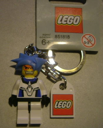 Hikaru Key Chain with Lego Logo Tile, Modified 3 x 2 Curved with Hole