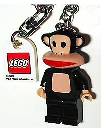 Paul Frank Julius & Friends Key Chain with Lego Logo Tile, Modified 3 x 2 Curved with Hole
