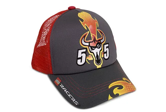 Ball Cap, Racers Pattern, Gray Front