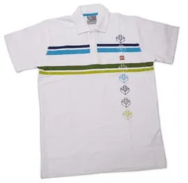 Shirt, Classic Men's White Polo, Striped