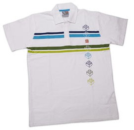 Shirt, Classic Men's White Polo, Striped