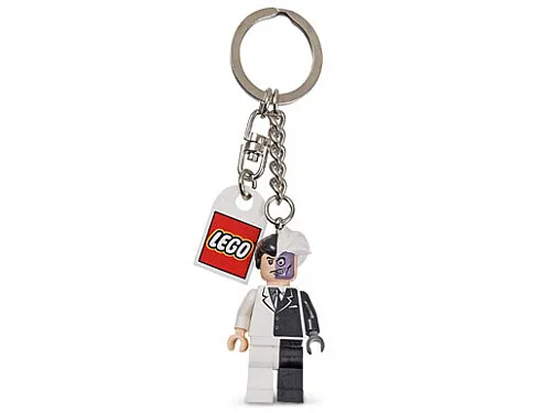 Two-Face Key Chain with Lego Logo Tile, Modified 3 x 2 Curved with Hole