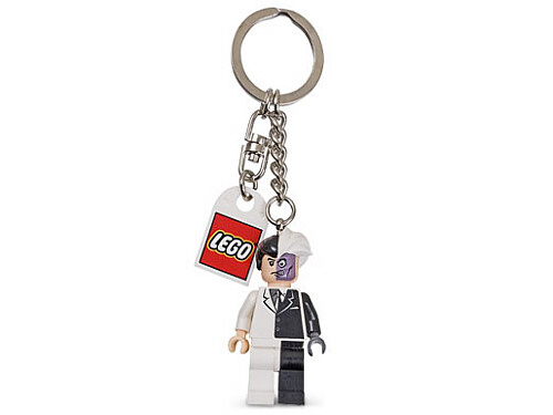Two-Face Key Chain with Lego Logo Tile, Modified 3 x 2 Curved with Hole