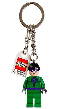 The Riddler Key Chain Lego Logo Tile, Modified 3 x 2 Curved with Hole
