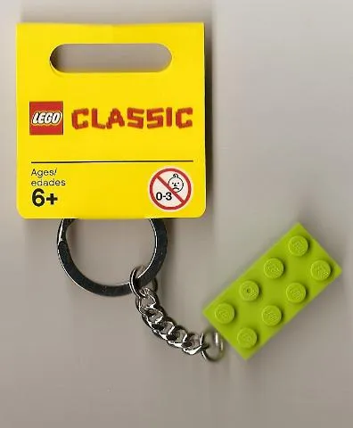 2 x 4 Brick - Lime Key Chain