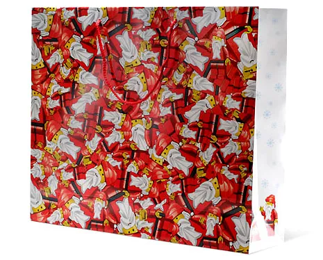 Gift Bag, Santa Minifigure Pattern