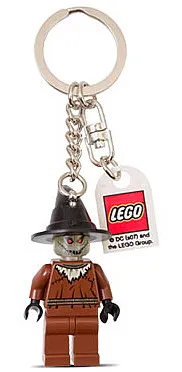 Scarecrow Key Chain with Lego Logo Tile, Modified 3 x 2 Curved with Hole
