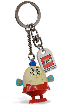 Mrs. Puff Key Chain with Lego Logo Tile, Modified 3 x 2 Curved with Hole