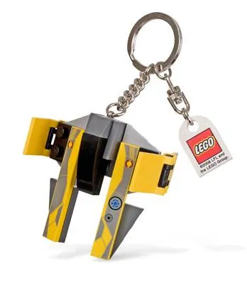 Jedi Starfighter Key Chain with Lego Logo Tile, Modified 3 x 2 Curved with Hole (Exclusive Bag Charm)