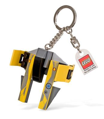 Jedi Starfighter Key Chain with Lego Logo Tile, Modified 3 x 2 Curved with Hole (Exclusive Bag Charm)
