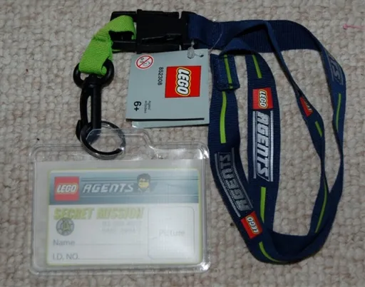 Agents ID Card Name Badge on Lanyard with LEGO and Agents Pattern
