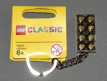 2 x 4 Brick - Chrome Gold Key Chain