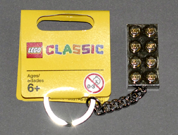 2 x 4 Brick - Chrome Gold Key Chain