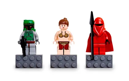 Magnet Set, Minifigures SW (3) - Boba Fett, Leia, Royal Guard - with 2 x 4 Brick Bases blister pack