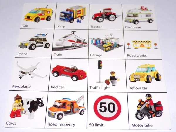 Board Car Bingo Grid 1 and 3 on Reverse for 852676