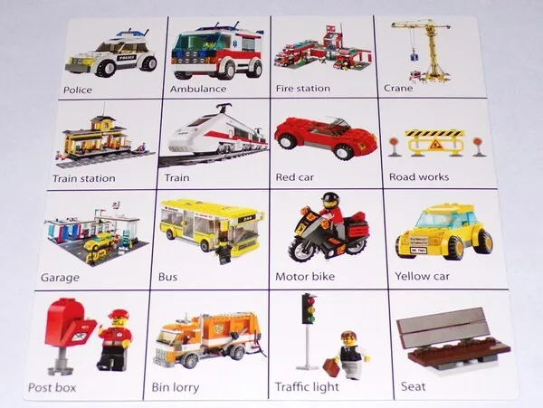 Board Car Bingo Grid 2 and 3 on Reverse for 852676