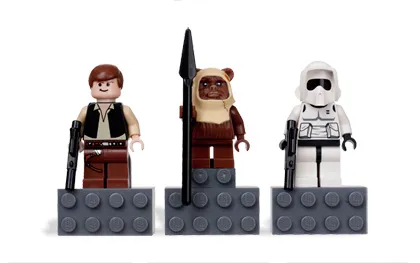 Magnet Set, Minifigures SW (3) - Han Solo, Paploo, Scout Trooper - with 2 x 4 Brick Bases blister pack