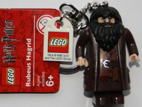 Hagrid Key Chain with Lego Logo Tile, Modified 3 x 2 Curved with Hole
