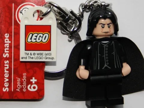 Snape Key Chain with Lego Logo Tile, Modified 3 x 2 Curved with Hole