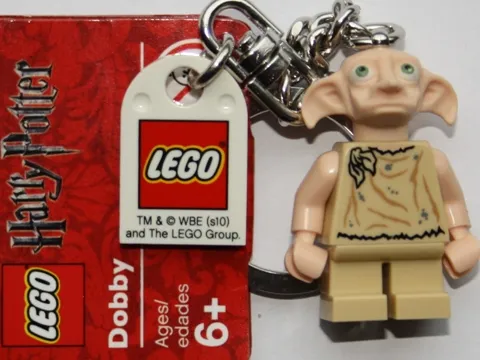 Dobby Key Chain with Lego Logo Tile, Modified 3 x 2 Curved with Hole