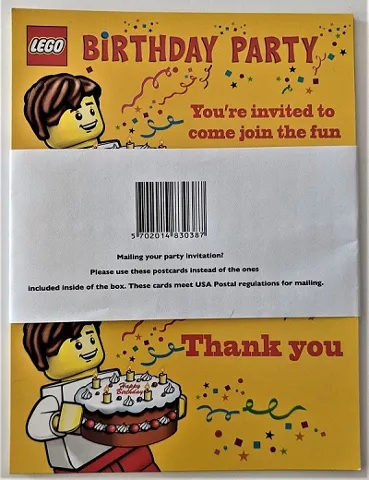 Birthday Party Invitation & Thank You Postcards (10 of Each)