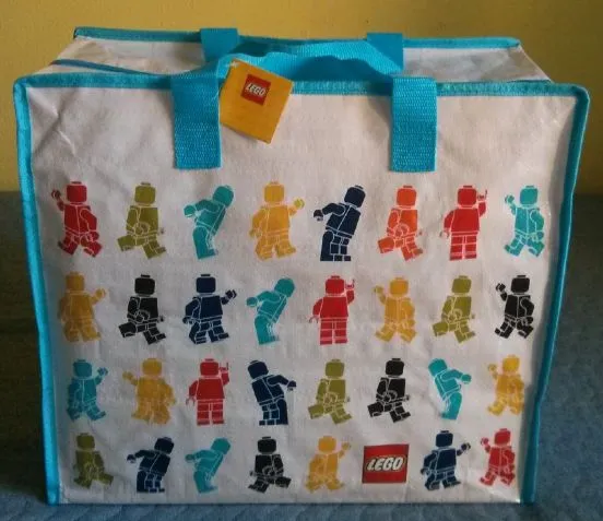 Tote Bag, PVC Multicolored Minifigures Pattern