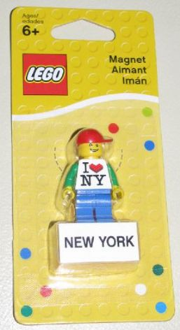 Magnet Set, I Brick New York LEGO Minifigure, Rockefeller Center, New York, NY blister pack