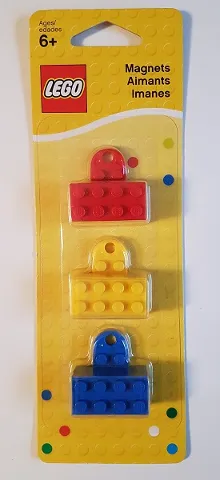 Magnet Set, Brick, Modified 2 x 4 Sealed Base - Red, Yellow, and Blue blister pack