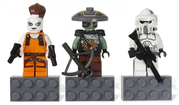 Magnet Set, Minifigures SW (3) - Aurra Sing, Embo, ARF Trooper - Glued with 2 x 4 Brick Bases blister pack