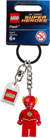 Flash Key Chain with Lego Logo Tile, Modified 3 x 2 Curved with Hole