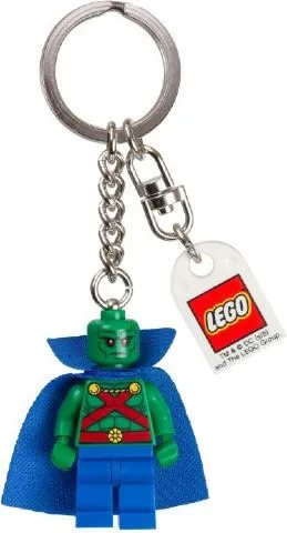 Martian Manhunter Key Chain with Lego Logo Tile, Modified 3 x 2 Curved with Hole