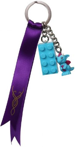 Elves Baby Dragon Miku with 2 x 4 Medium Azure Brick Key Chain (Bag Charm)